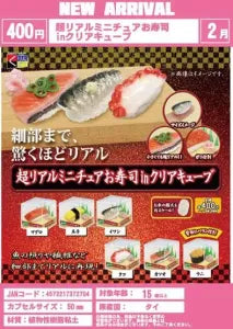 [Pre-order Nov 25] Super Real Miniature Sushi in Clear Cube