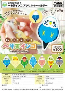 [Pre-Order Aug 25] Niginigi Korokoro Belly-up Parakeet Acrylic Key Holder