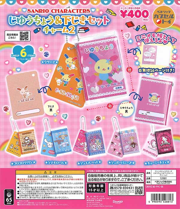 [In Stock Pre-Order] Sanrio Characters Notebook & Desk Charm Set 2