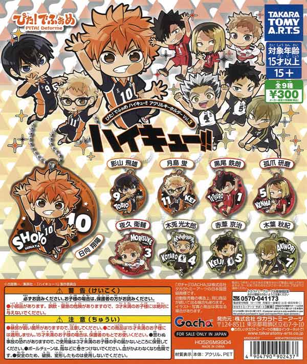 [In Stock Pre-Order] Pita! Deforme Haikyu!! Acrylic Keychain Vol. 3 (40 pieces)
